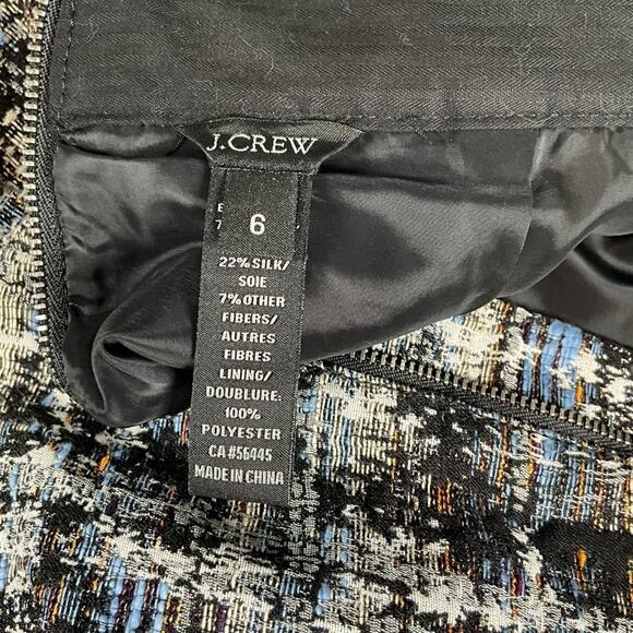 J.Crew Size 6 Cotton Silk Blend Tweed Mini Skirt Back Zip Lined Office Chic - Picture 9 of 11